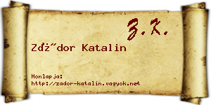 Zádor Katalin névjegykártya